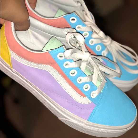 multi colored vans shoes